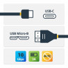 StarTech.com Câble USB-C vers Micro USB-B de 1m, USB 10Gbps, Cordon de Données, 3A, Câble de Transfert de Données USB C ver