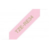 Brother TZE-RE34 ruban d'étiquette Or sur rose
