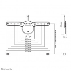 Neomounts OLED-W600BLACK Support écran mural 32-70" - fixe