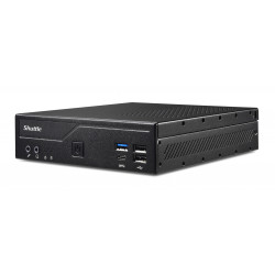 Shuttle Slim PC DH610S, S1700, 1x HDMI, 1x DP, 1x 2.5", 2x M.2, 1x LAN (Intel 1G), fonctionnement permanent 24/7, attaches VESA