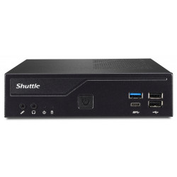 Shuttle Slim PC DH610, S1700, 1x HDMI, 2x DP, 1x 2.5", 2x M.2, 2x LAN (Intel 1G + 2.5G), 2x COM, fonctionnement permanent 24/7,