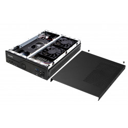Shuttle Slim PC DH610, S1700, 1x HDMI, 2x DP, 1x 2.5", 2x M.2, 2x LAN (Intel 1G + 2.5G), 2x COM, fonctionnement permanent 24/7,