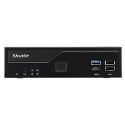Shuttle Slim PC DH610, S1700, 1x HDMI, 2x DP, 1x 2.5", 2x M.2, 2x LAN (Intel 1G + 2.5G), 2x COM, fonctionnement permanent 24/7,