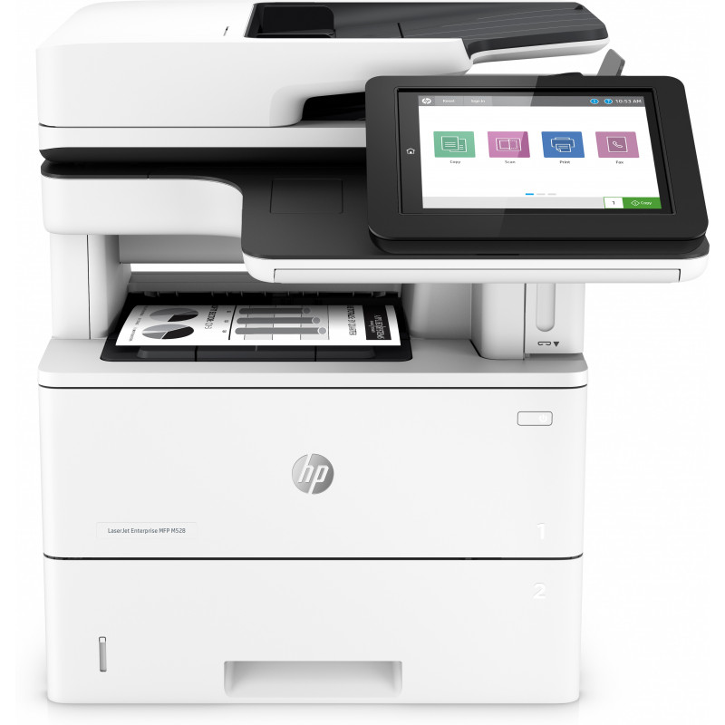 HP LaserJet Enterprise MFP M528f, Print, copy, scan, fax, Front-facing USB printing Scan to email Two-sided printing Two-sided 