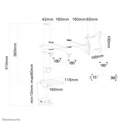 Neomounts FPMA-D1330WHITE Support d'écran à fixer 10-30"