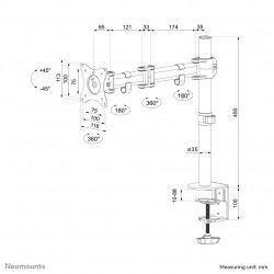 Neomounts NM-D135SILVER Support d'écran à fixer 10-30"