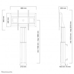 Neomounts PLASMA-W2500BLACK Socle pour écran 42-100" - mural - motorisé