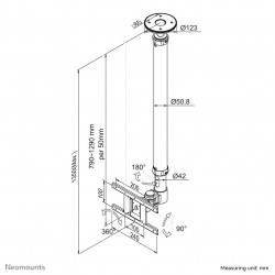 Neomounts FPMA-C100 Support de plafond pour écran de 10-30" - h79-129 cm