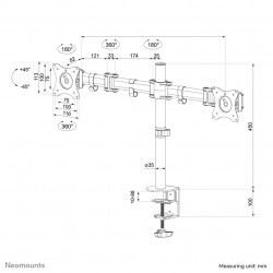 Neomounts NM-D135DSILVER Support d'écran à fixer 10-27"