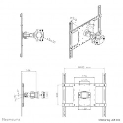 Neomounts FPMA-WP440BLACK Support colonne pour écran 23-52" - diam. 30-50 mm - orientable