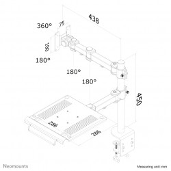 Neomounts FPMA-D960NOTEBOOK Support d'écran à fixer avec support pour ordinateur portable 10-27"