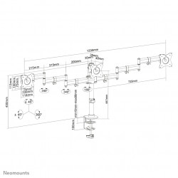 Neomounts NM-D135D3BLACK Support d'écran à fixer 10-27"