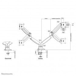 Neomounts NM-D750DWHITE Support d'écran à fixer 10-32" - ressort à gaz