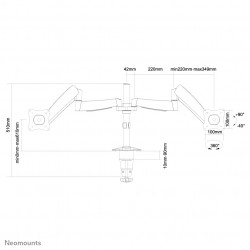 Neomounts FPMA-D950D Support d'écran à fixer 10-27" - ressort à gaz