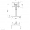 Neomounts PLASMA-M2500TSILVER Chariot pour écran 42-100" - motorisé - fonction d'inclinaison de la table
