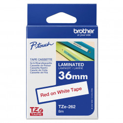 Brother TZE-262 ruban d'étiquette Rouge sur blanc