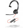 POLY Micro-casque Blackwire 3310 monaural USB-C + adaptateur USB-C/A