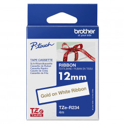 Brother TZE-R234 ruban d'étiquette Doré sur blanc
