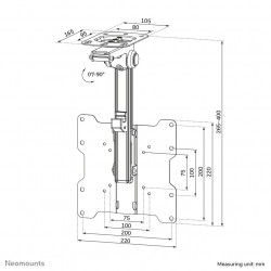 Neomounts FPMA-C020BLACK Support de plafond pour écran de 10-40" - h26.5-40 cm