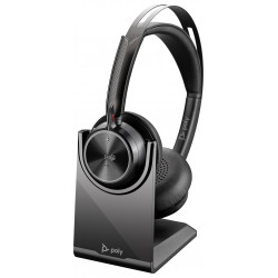 POLY Micro-casque Voyager Focus 2-M Certifié Microsoft Teams avec base de chargement