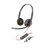 POLY Micro-casque stéréo USB-C Blackwire 3220 + adaptateur USB-C/A (lot)