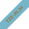 Brother TZE-RL34 ruban d'étiquette Gold on blue