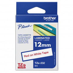 Brother TZE-232 ruban d'étiquette Rouge sur blanc