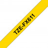 Brother TZE-FX611 ruban d'étiquette Noir sur jaune