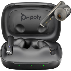 Poly Écouteurs noir charbon Voyager Free 60 UC M +adaptateur USB-C BT700 + étui de charge de base
