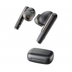 Poly Écouteurs noir charbon Voyager Free 60 UC M +adaptateur USB-C BT700 + étui de charge de base