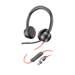 Poly Micro-casque Blackwire 8225 stéréo USB-C certifié Microsoft Teams + adaptateur USB-C/A