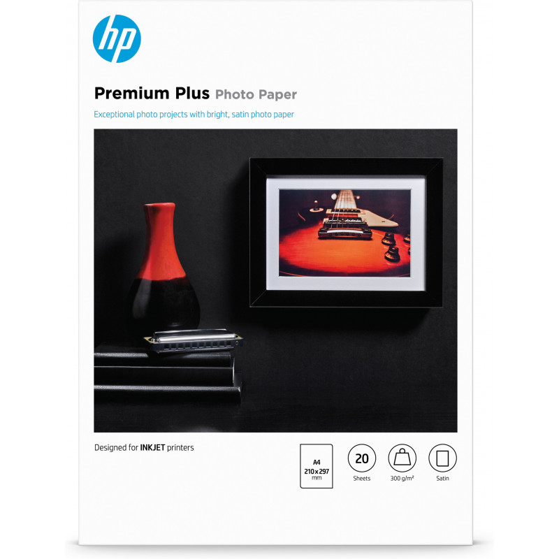 HP Papier photo semi-brillant Premium Plus - 20 feuilles/A4/210 x 297 mm