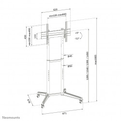 Neomounts FL50-540BL1 Support au sol mobile pour écran 37-70"