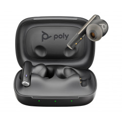 Poly Écouteurs noir charbon Voyager Free 60 UC M +adaptateur USB-C BT700 + étui de charge de base