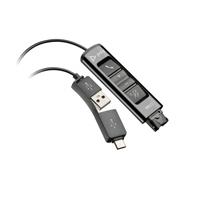 Poly Adaptateur DA85 USB vers QD Noir TAA