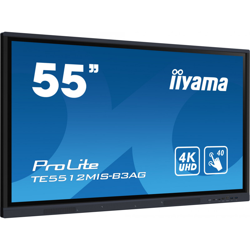 iiyama TE5512MIS-B3AG Écran d'affichage dynamique En forme de kiosk 139,7 cm (55") LCD Wifi 400 cd/m² 4K Ultra HD Noir Écran