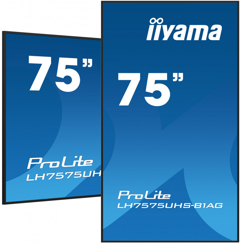 iiyama LH7575UHS-B1AG Écran d'affichage dynamique Écran plat de signalisation numérique 190,5 cm (75") LCD Wifi 500 cd/m² 4