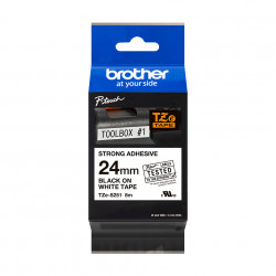 Brother TZE-S251 ruban d'étiquette Noir sur blanc TZ