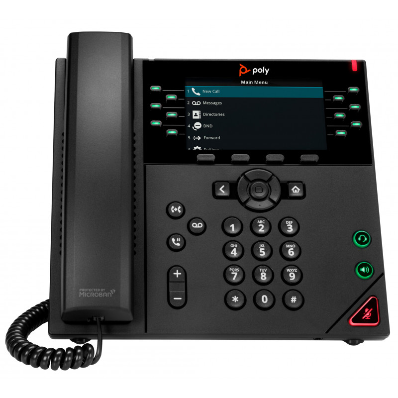 Poly Téléphone IP VVX 450 à 12 lignes et compatible PoE