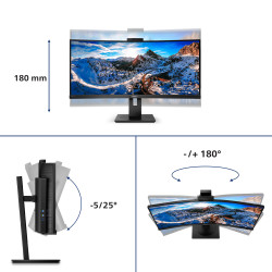 Philips P Line 346P1CRH/00 LED display 86,4 cm (34") 3440 x 1440 pixels UltraWide Quad HD Noir