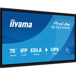 iiyama PROLITE TE7514MIS-B2AG Écran plat de signalisation numérique 190,5 cm (75") LCD Wifi 435 cd/m² 4K Ultra HD Noir Écra