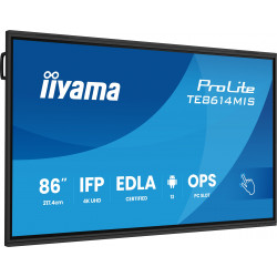iiyama PROLITE TE8614MIS-B2AG Écran plat de signalisation numérique 2,18 m (86") LCD Wifi 435 cd/m² 4K Ultra HD Noir Écran 