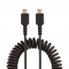 StarTech.com Câble de Charge USB-C de 1m - Adaptateur USB-C vers USB-C Enroulé à Usage Intesif - Câble Thunderbolt 3 en Fib