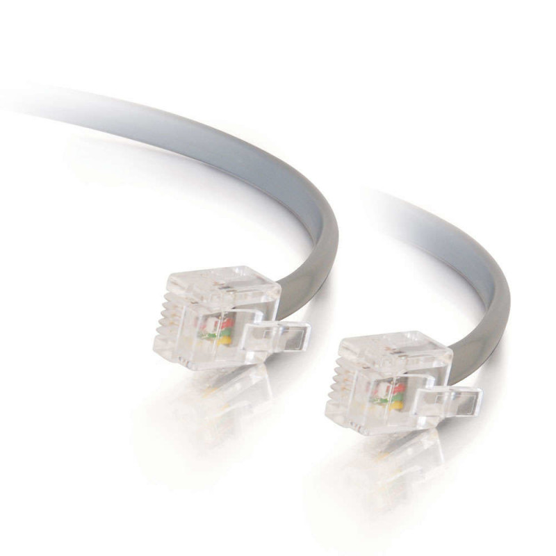 C2G 5m RJ11 6P4C Straight Modular Cable câble de signal Gris