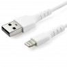 StarTech.com Câble USB-A vers Lightning Blanc Robuste 2m - Câble de Charge/Synchronisation de Type A vers Lightning en Fibre 