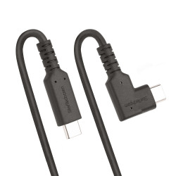 StarTech.com Câble USB-C Robuste à Angle Droit de 1m, USB 3.2 Gen 2 (10 Gbps), Cordon de Transfert de Données USB-C à C Com