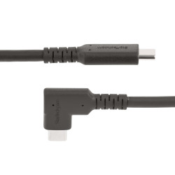 StarTech.com Câble USB-C Robuste à Angle Droit de 1m, USB 3.2 Gen 2 (10 Gbps), Cordon de Transfert de Données USB-C à C Com