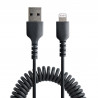 StarTech.com Câble USB vers Lightning de 1m - Certifié Mfi - Adaptateur USB Lightning Noir, Gaine durable en TPE - Cordon Cha
