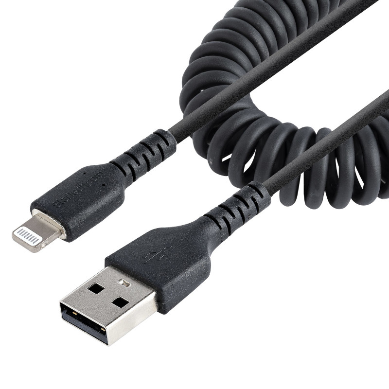StarTech.com Câble USB vers Lightning de 1m - Certifié Mfi - Adaptateur USB Lightning Noir, Gaine durable en TPE - Cordon Cha