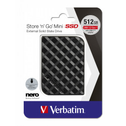 Verbatim Mini SSD Store 'n' Go USB 3.2 Gen.1 - Capacité 512 Go - Noir